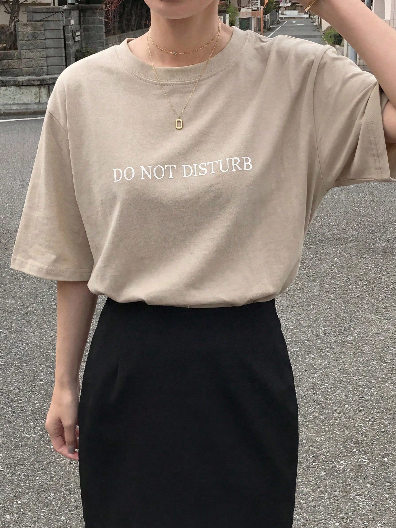 DAZY Women's Loose Regular Fit T-Shirt With Letter Print Summer