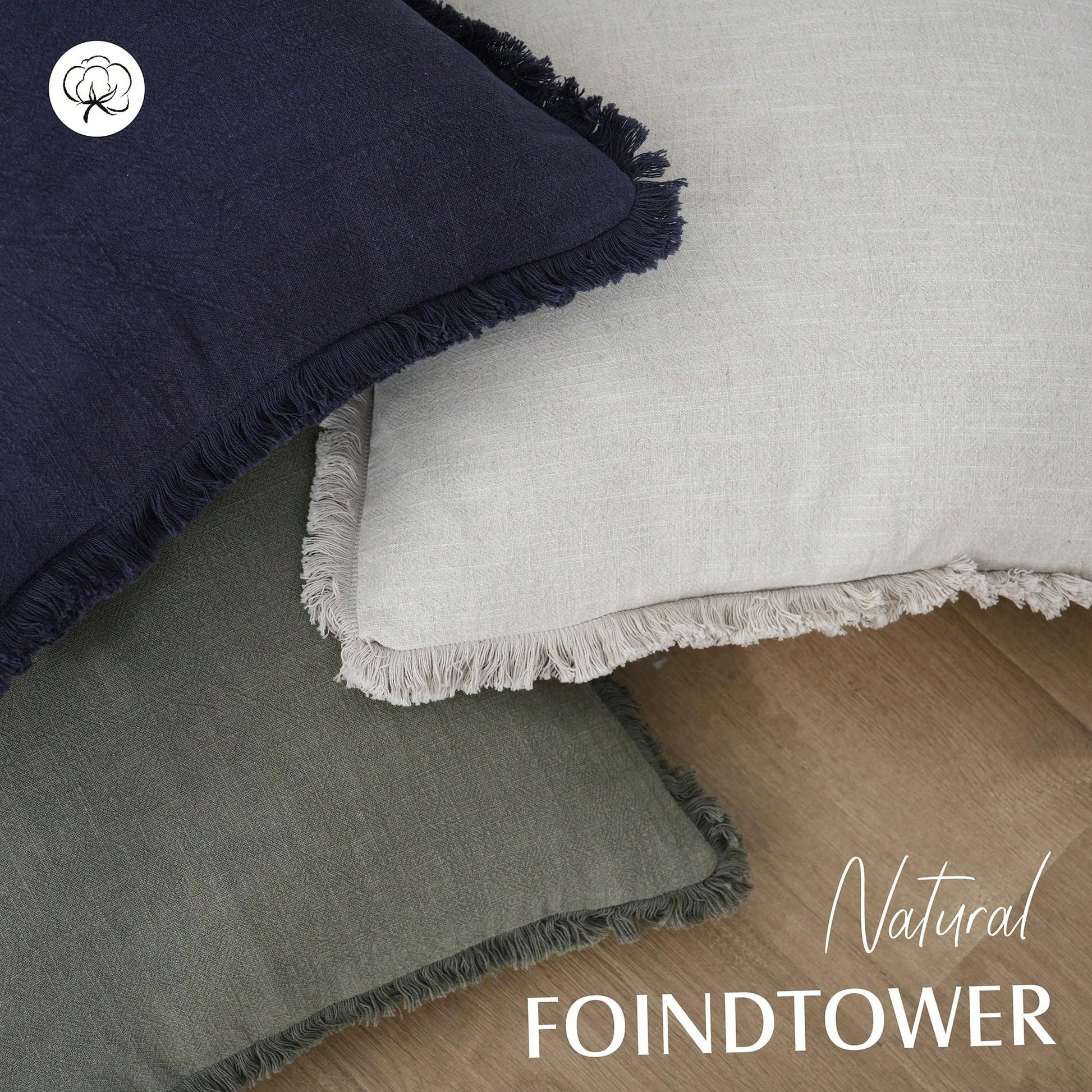 Decorative Linen Fringe Throw Pillow Covers Cozy Boho Farmhouse Cushion Cover With Tassels Soft Accent Pillowcase For Couch Chair Sofa Bed Living Room Home Decor