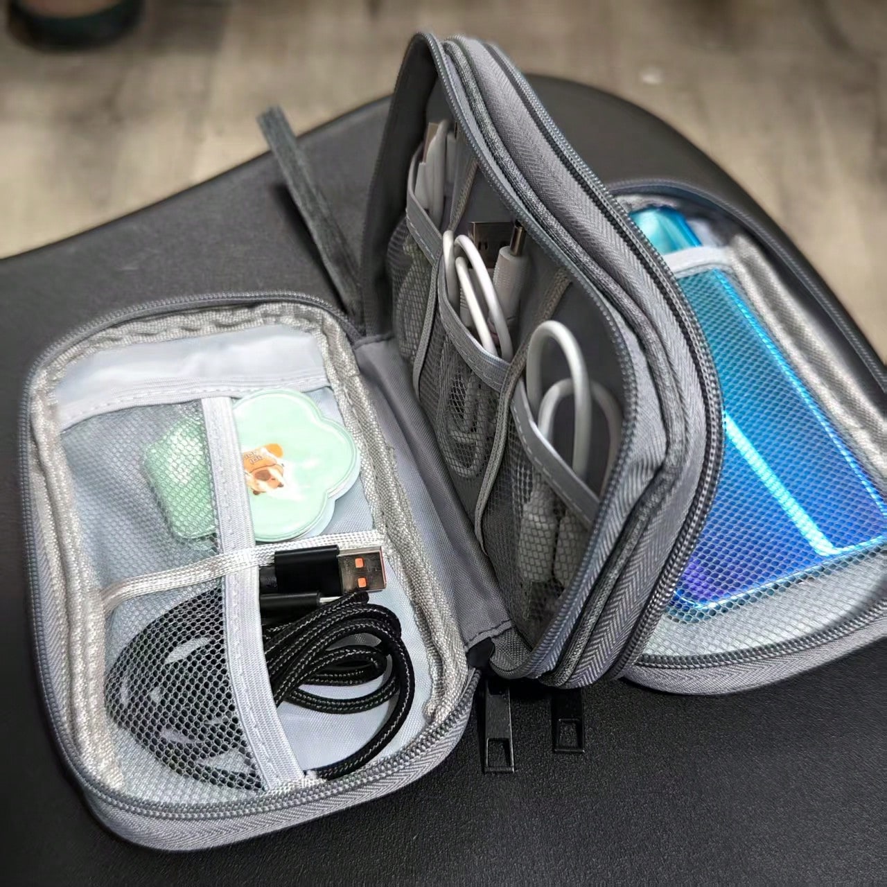 Digital Data Cable Organizer Bag, Portable Travel Pouch For Hard Drive, Power Bank, Earphones, Charging Cablescharger Case Power Bank Phone Charger