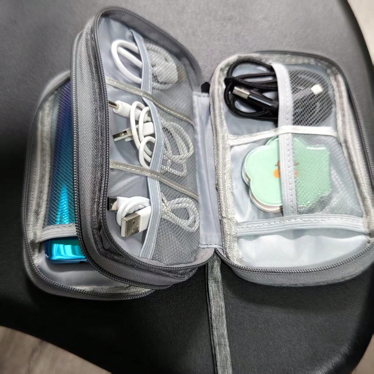 Digital Data Cable Organizer Bag, Portable Travel Pouch For Hard Drive, Power Bank, Earphones, Charging Cablescharger Case Power Bank Phone Charger