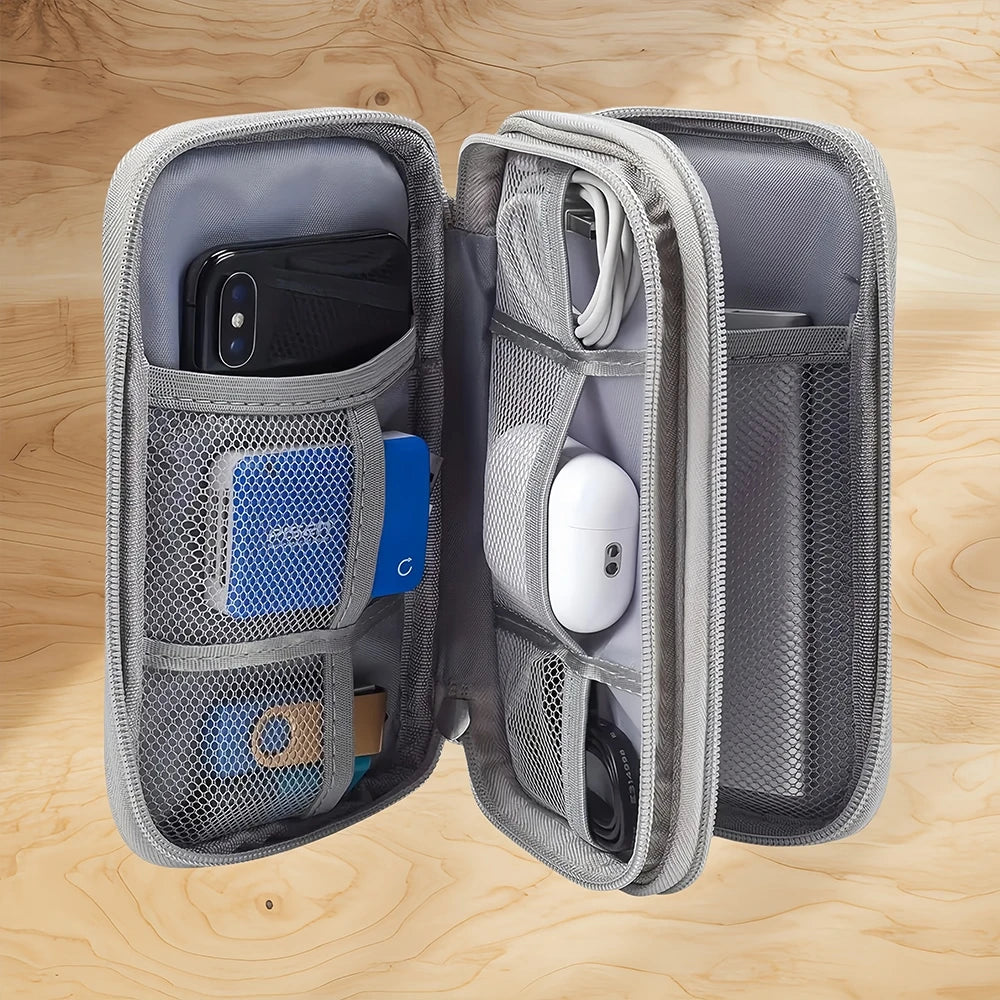 Digital Data Cable Organizer Bag, Portable Travel Pouch For Hard Drive, Power Bank, Earphones, Charging Cablescharger Case Power Bank Phone Charger
