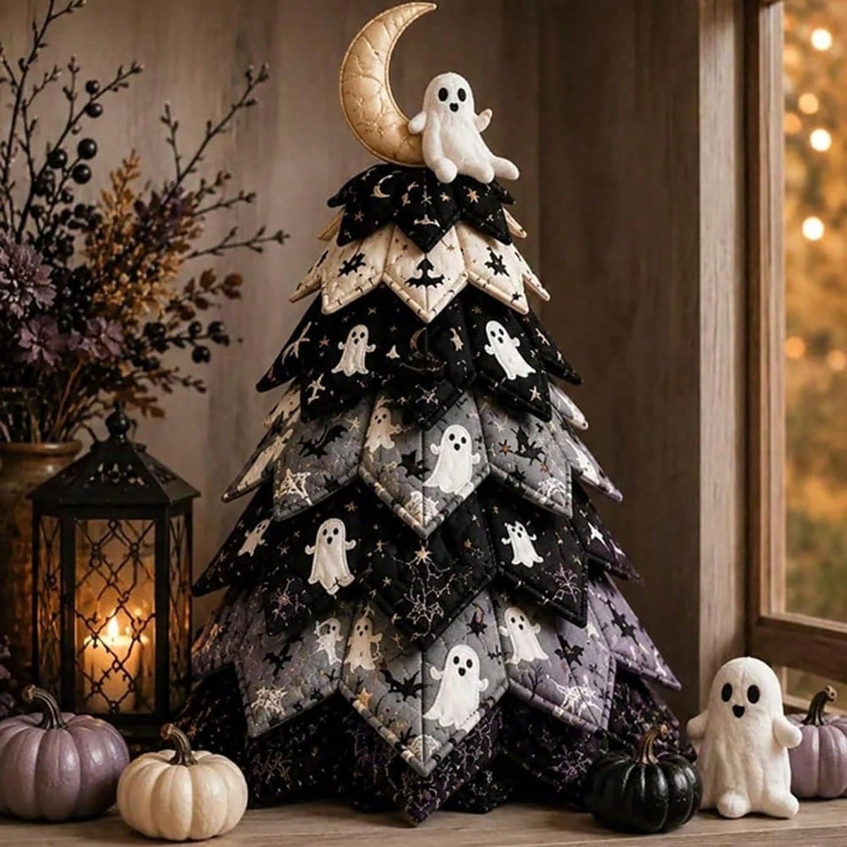 DIY 3D Quilted Fabric Christmas Tree Craft Kit, Layered Soft Padded Tree Decoration Set, Handmade Holiday Tabletop Ornament For Mantel Shelf & Home Decor