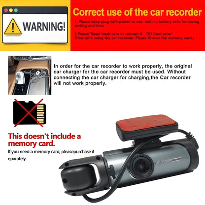 Dual Lens Dash Cam With Night Vision, Dual 1080P Front And Embedded Cameras, Wide Angle Car DVR, 3.16" IPS Screen, 24-Hour Motion Sensor Parking Mode, 32GB Memory Card Loop Recording