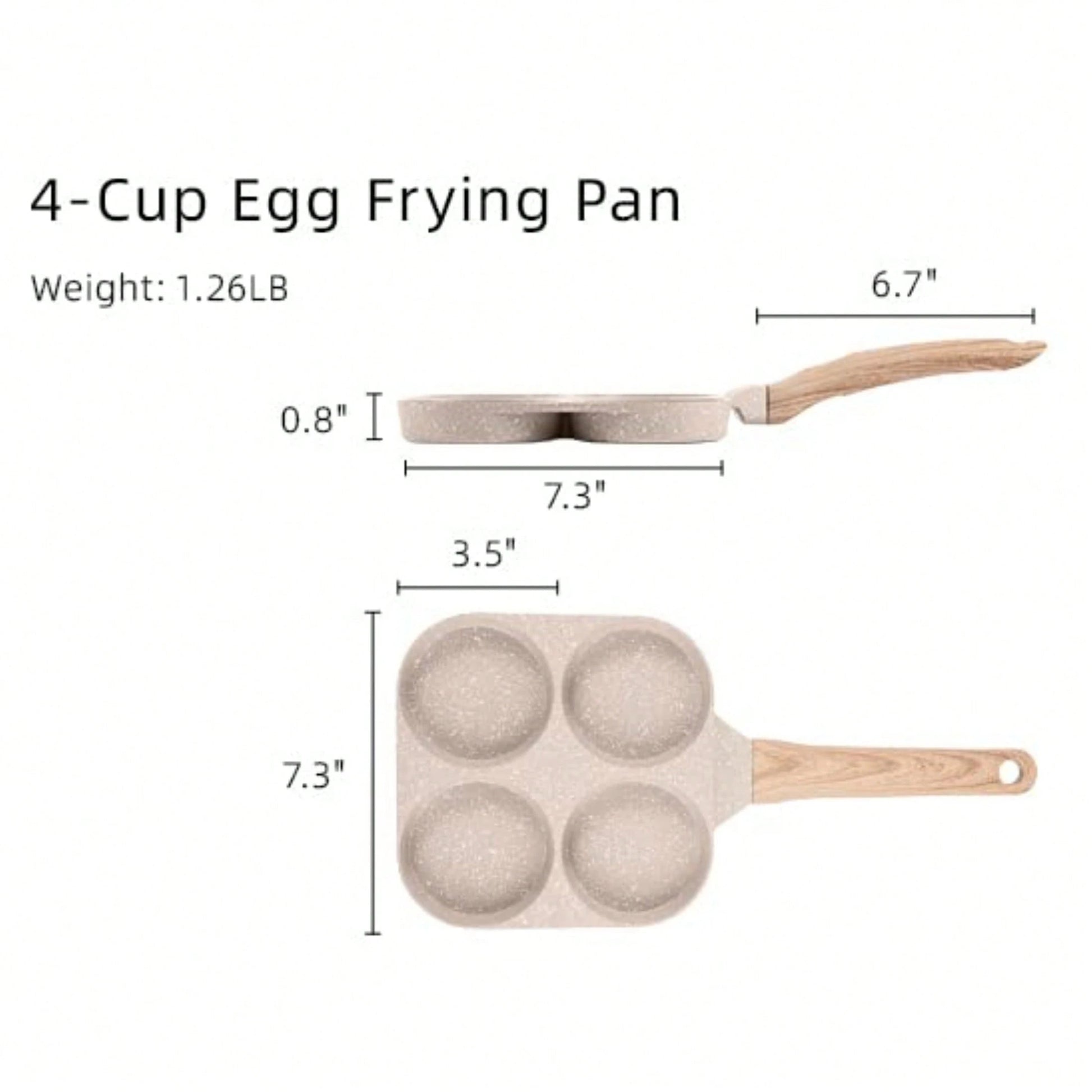 Egg Pan Omelette Pan, 4-Cup Nonstick Omelette Skillet- Pancake Pan And Healthy Egg Cooker Suitable For Gas Stove & Induction Cookware