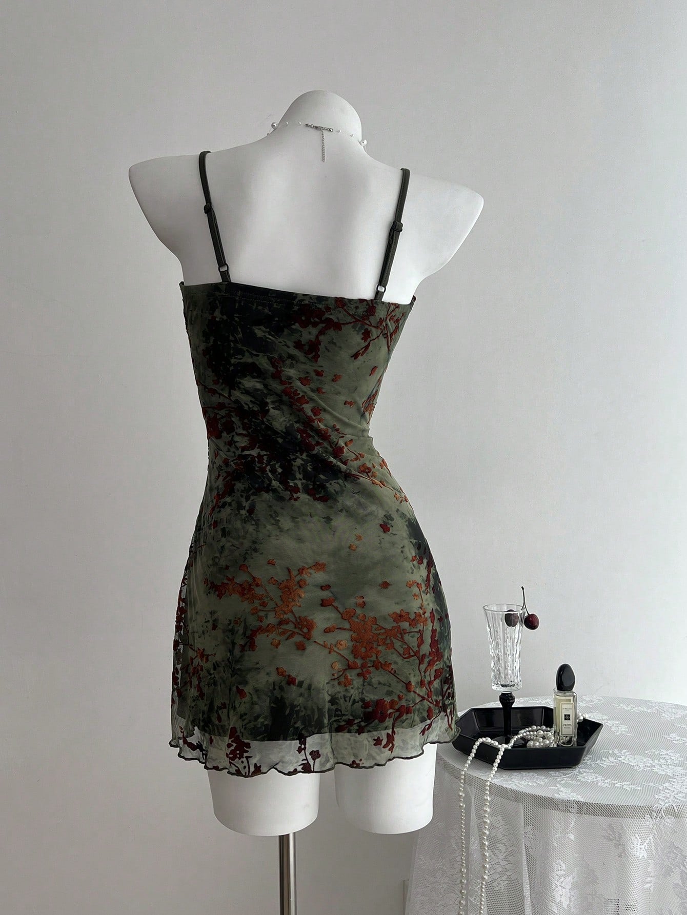 Elamini Flocked Retro Camisole Versatile Dress, Spring/Summer