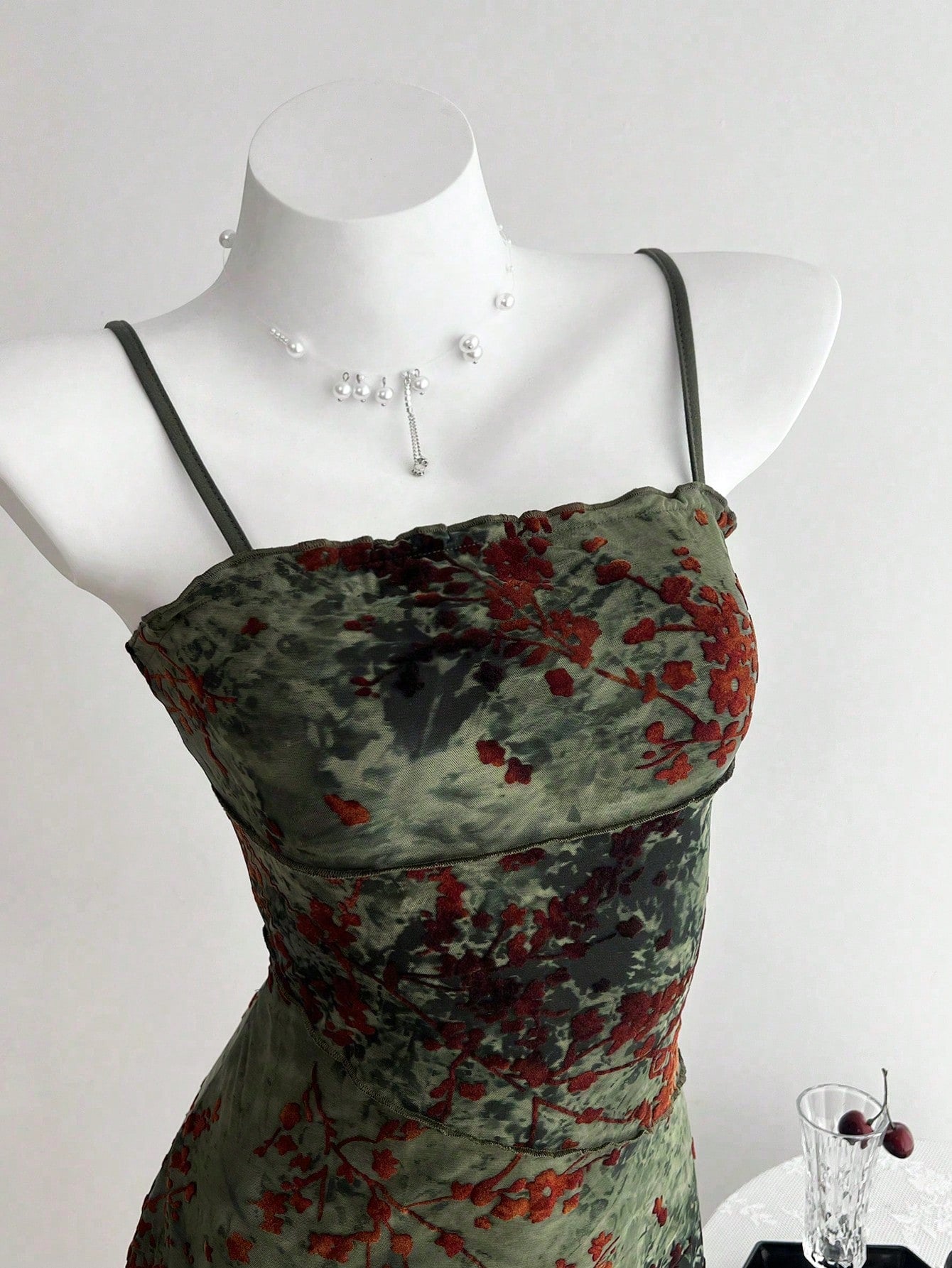 Elamini Flocked Retro Camisole Versatile Dress, Spring/Summer