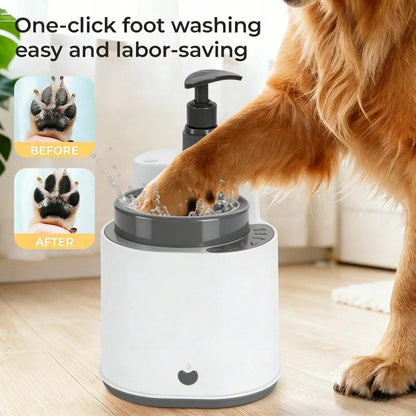 Electric Dog Paw Cleaner, Portable Automatic Paw Washer With Soft Silicone Bristles, Rechargeable Pet Paw Cleaner With Soap Dispenser For Dogs & Cats, Ideal For Muddy Paws After Walking Or Hiking(B)