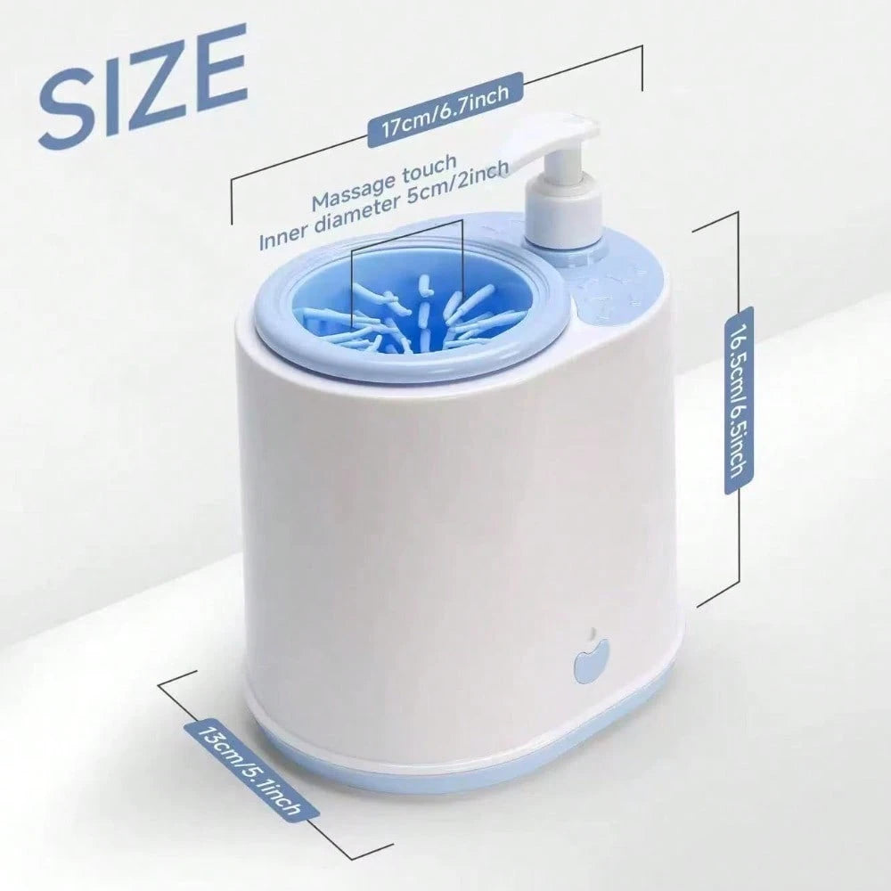 Electric Dog Paw Cleaner, Portable Automatic Paw Washer With Soft Silicone Bristles, Rechargeable Pet Paw Cleaner With Soap Dispenser For Dogs & Cats, Ideal For Muddy Paws After Walking Or Hiking(B)