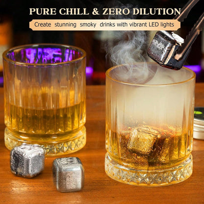 Electric Whiskey Smoker Kit With 4 Light Modes, Rechargeable Cocktail Smoker, 6 Wood Chips, No Butane Required, Christmas/Birthday Gifts For Men, Dad, Husband