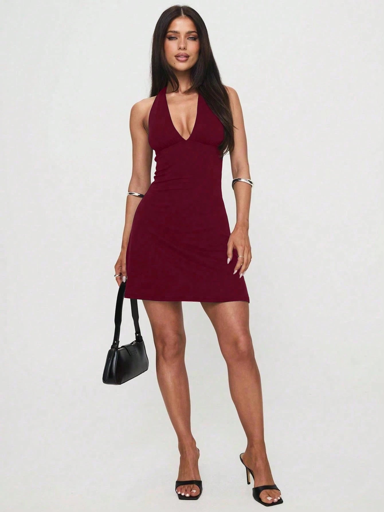 Elegant Fashion Deep V-Neck Sleeveless Mini Dress, New Summer Design