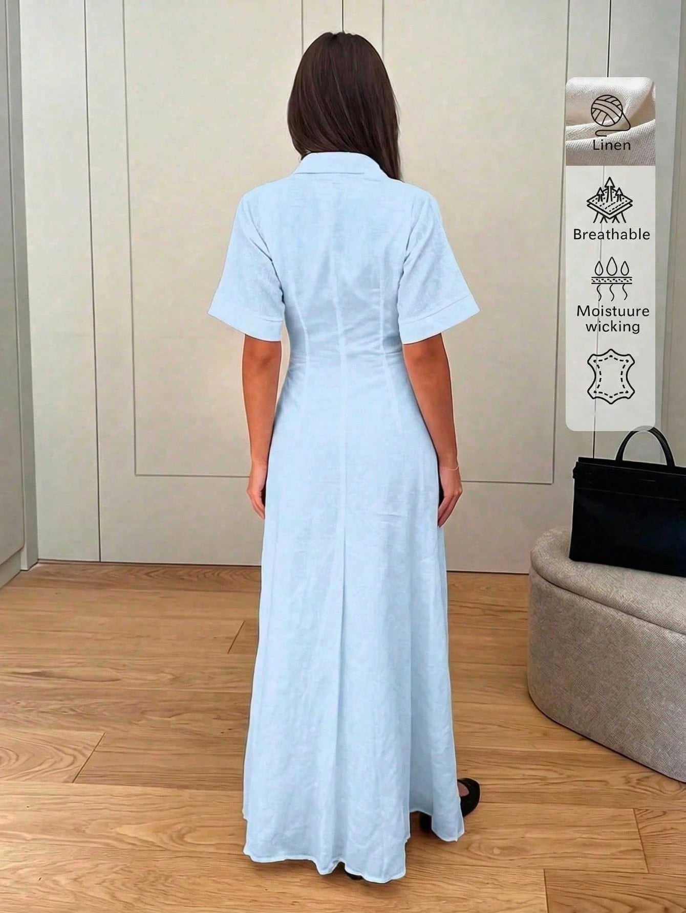 Elegant Linen Casual/Office Commute Minimalist Linen Dress, Summer Dresses, Elegant Dresses For Women, Casual Dresses For Women