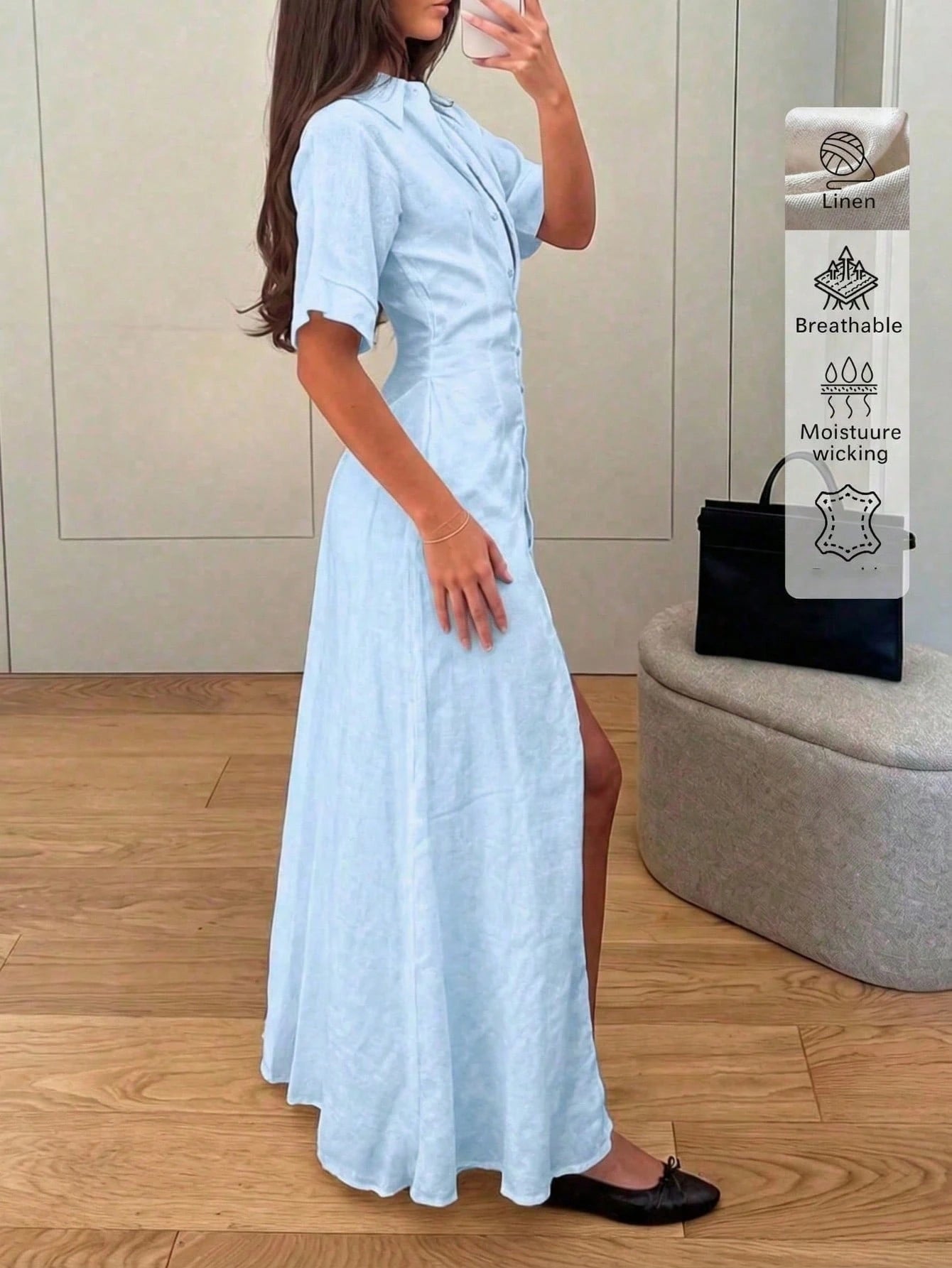 Elegant Linen Casual/Office Commute Minimalist Linen Dress, Summer Dresses, Elegant Dresses For Women, Casual Dresses For Women