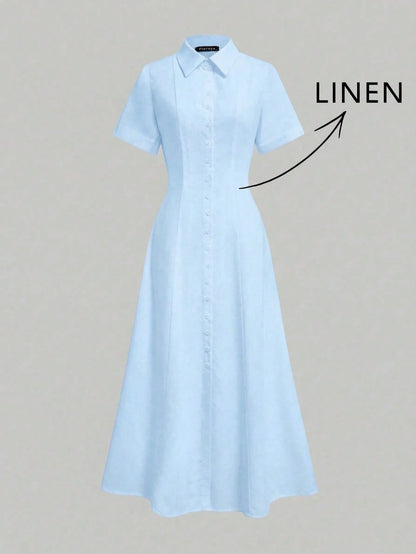 Elegant Linen Casual/Office Commute Minimalist Linen Dress, Summer Dresses, Elegant Dresses For Women, Casual Dresses For Women