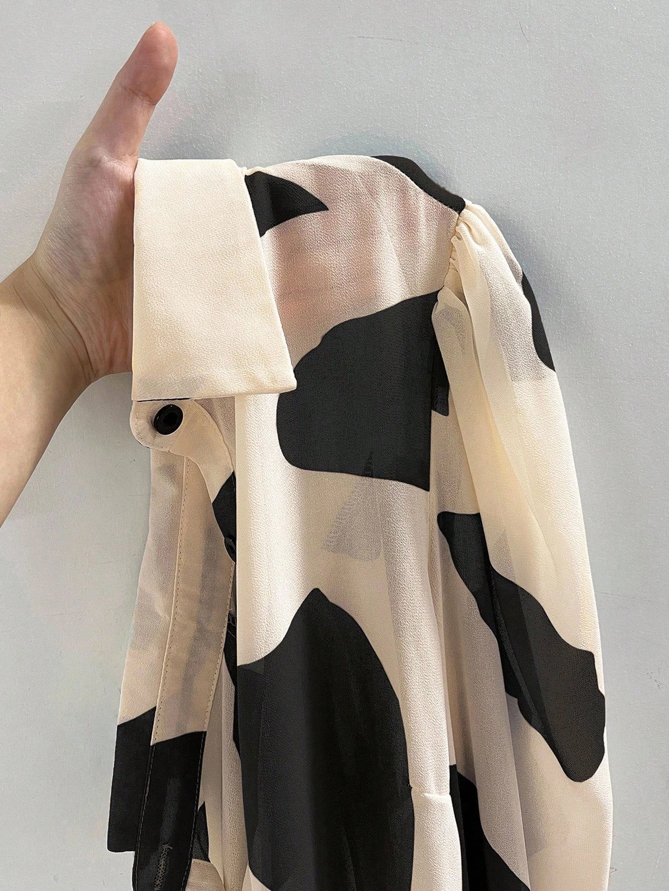 EMERY ROSE Allover Print Button Front Shirt For Dailywear,Long Sleeve Tops Fall Cloth For Women