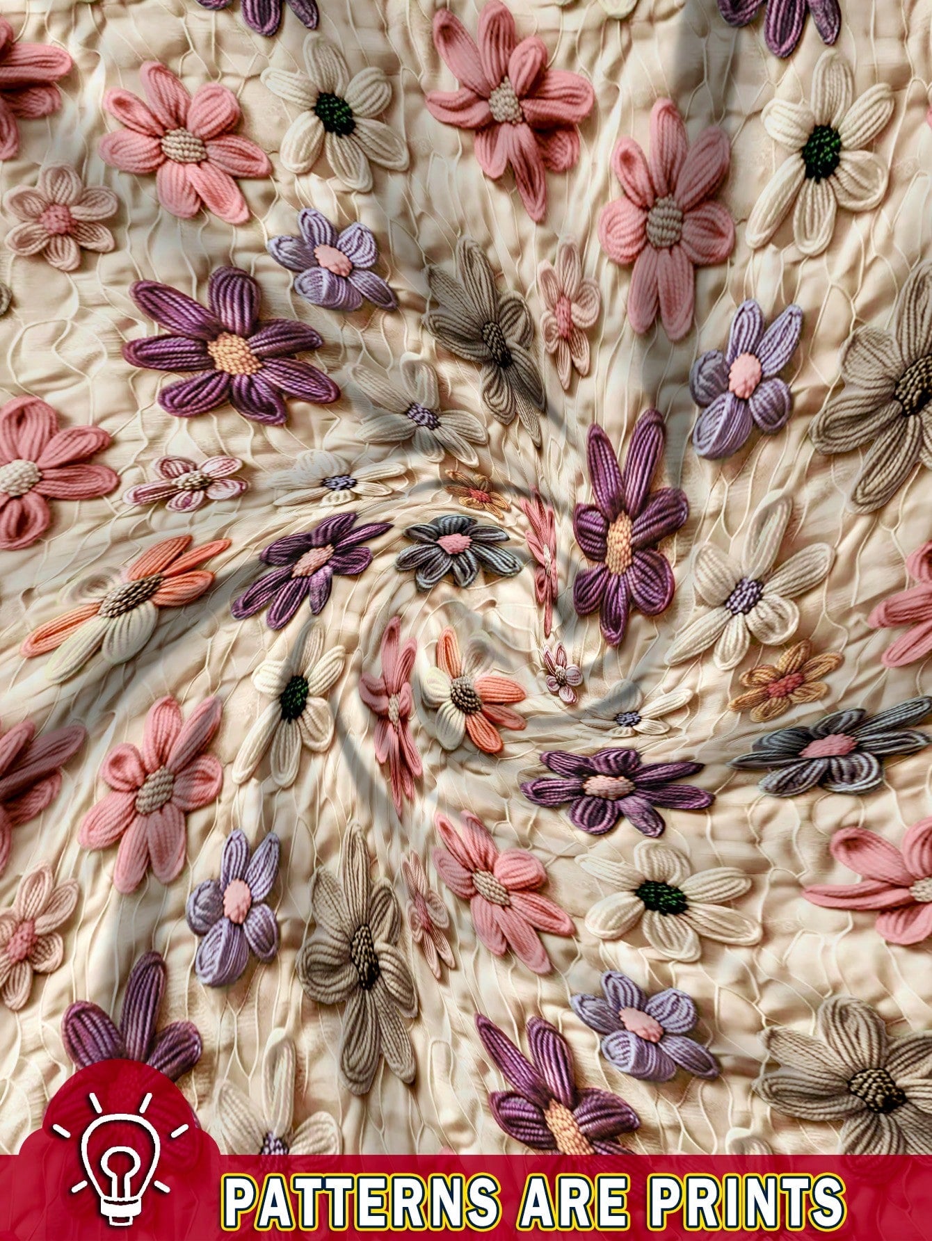 EMERY ROSE Floral Print Round Neck Plus Size Tank Top, Suitable For Summer Flower 3d Tops Women Boho Crochet