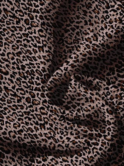 EMERY ROSE Plus Size Casual Leopard Print Shirt, Suitable For Summer Chic Blouses For Women Fall