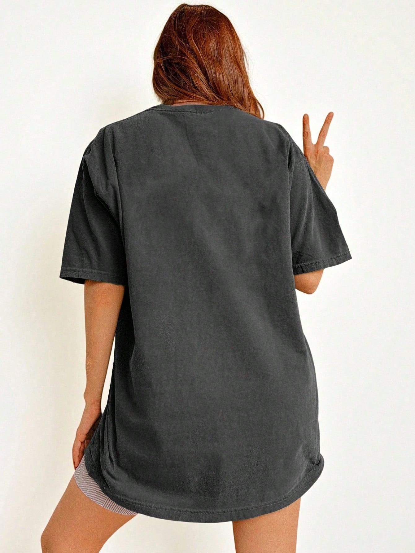 EMERY ROSE Plus Size Women's Star,Moon And Sun Print Oversized Tee Shirts Pink And Grey,Summer,Casual,Everyday Loose Fit Mid-Length Round Neck Graphic T-Shirt