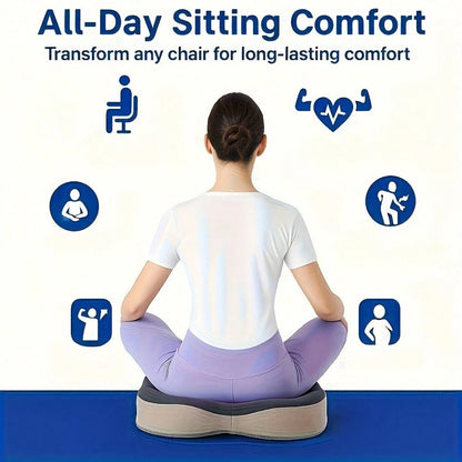 Ergonomic Memory Foam Tailbone Pad- Office Chair Support, Washable, Mixed Color (Light Green With Gray Border), Wheelchair, Car Seat And Tilt Comfortable Contour Design, Car Seat Comfort| Ergonomic