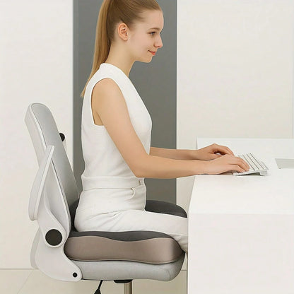 Ergonomic Memory Foam Tailbone Pad- Office Chair Support, Washable, Mixed Color (Light Green With Gray Border), Wheelchair, Car Seat And Tilt Comfortable Contour Design, Car Seat Comfort| Ergonomic