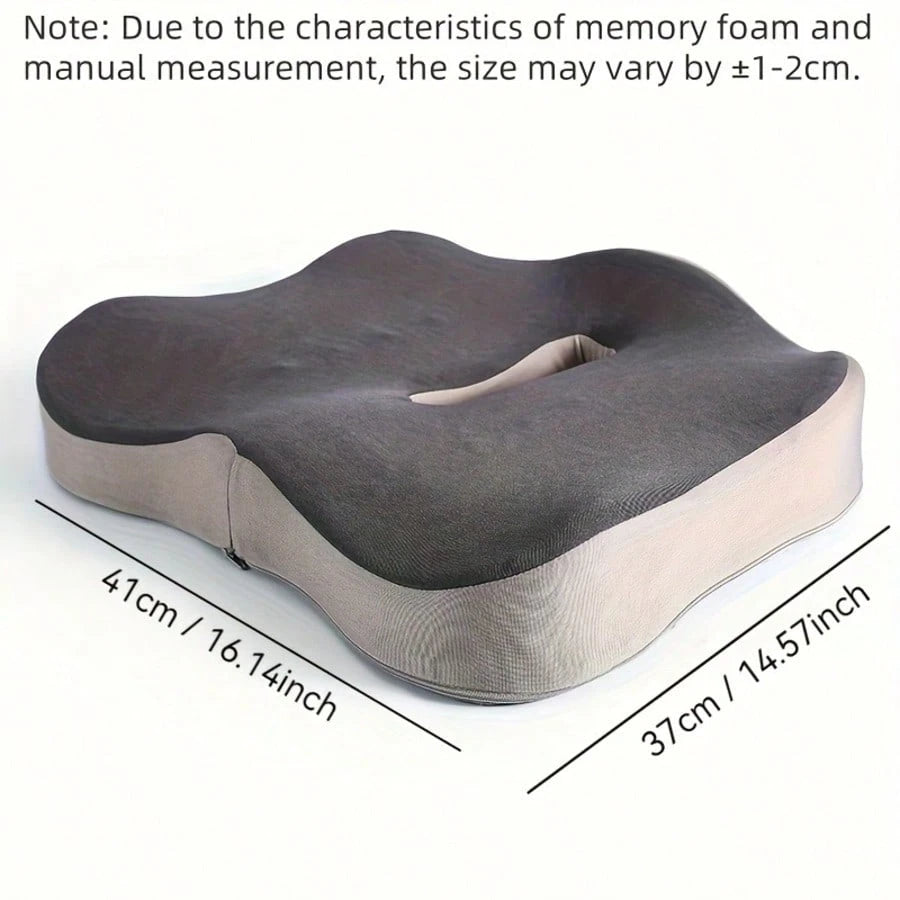 Ergonomic Memory Foam Tailbone Pad- Office Chair Support, Washable, Mixed Color (Light Green With Gray Border), Wheelchair, Car Seat And Tilt Comfortable Contour Design, Car Seat Comfort| Ergonomic