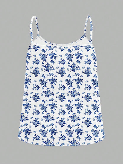 EZwear 3pcs Plus Size Casual Minimalist Ditsy Floral Camisole