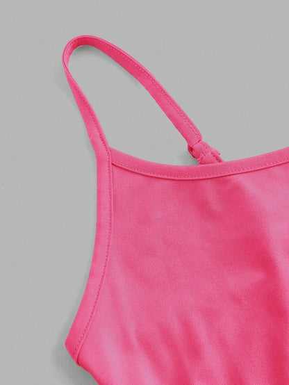 EZwear 4pcs/Set Plus Size Women's Tight Casual Cami Tops, Suitable For Summer Back To School