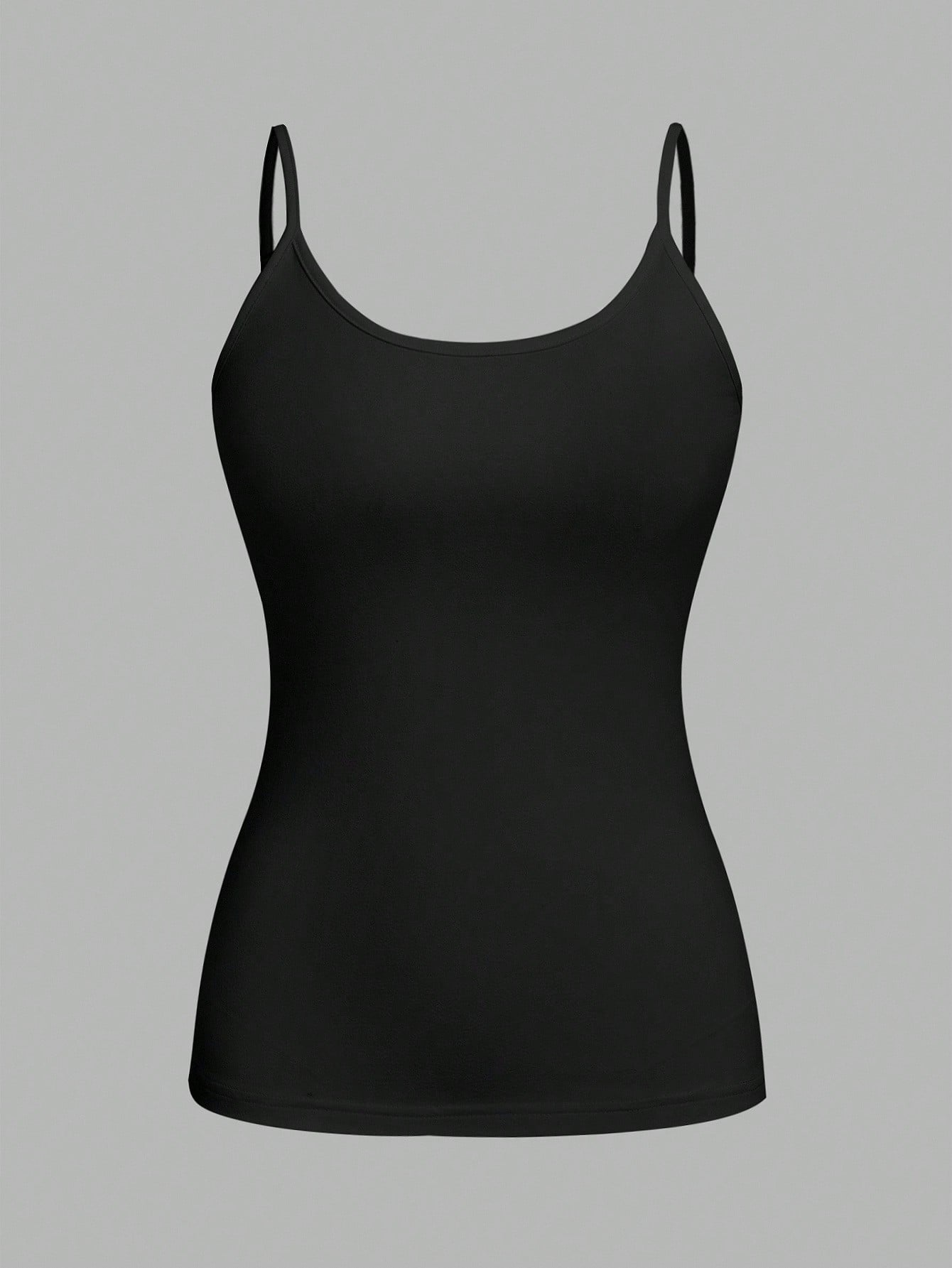 EZwear 4pcs/Set Plus Size Women Solid Color Casual Tight-Fitting Camisole Top, Versatile For Spring/Summer