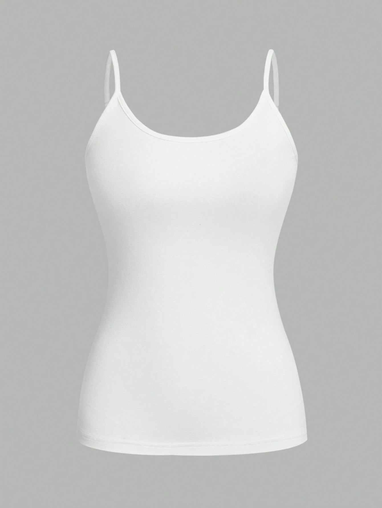 EZwear 4pcs/Set Plus Size Women Solid Color Casual Tight-Fitting Camisole Top, Versatile For Spring/Summer