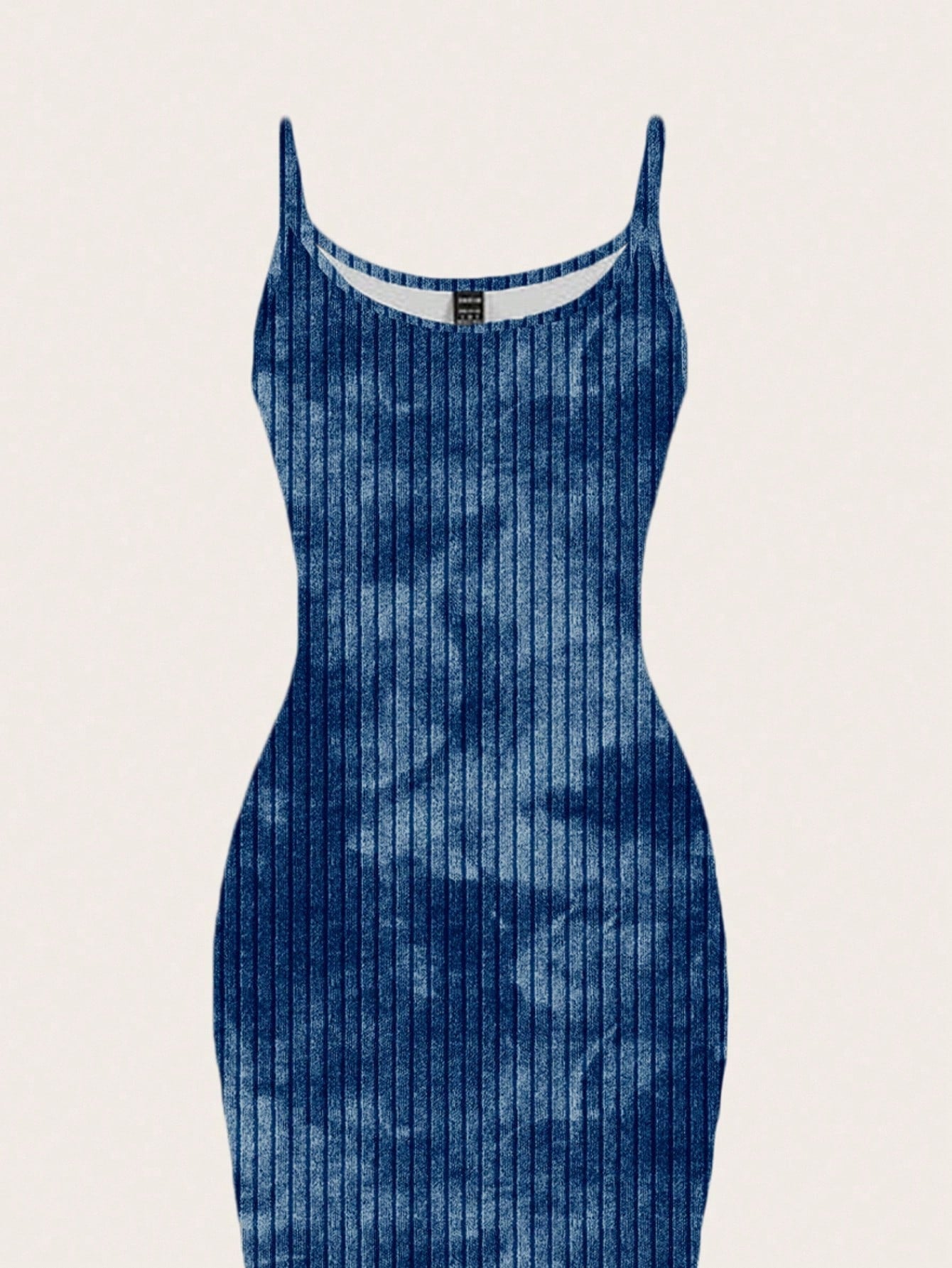 EZwear Navy Blue Summer Casual Tie-Dye Print Bodycon Maxi Dress,Minimalist Street Style Club Night Boho Clothes Women Midi Dress For Travel,Vacation