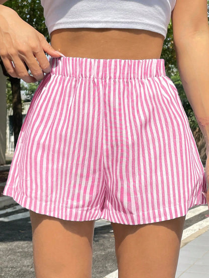 EZwear Stripe Wide Leg Shorts