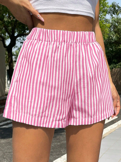 EZwear Stripe Wide Leg Shorts