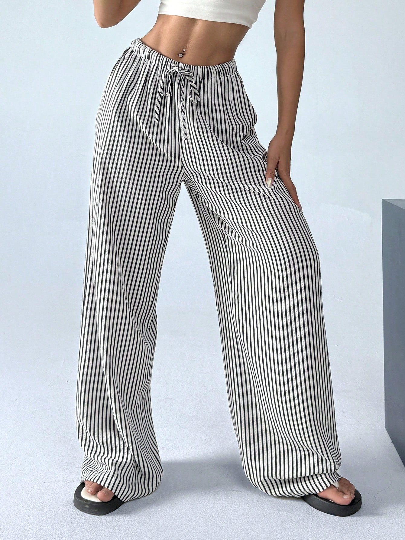 EZwear Striped & Printed Casual Daily Wear Women Spring/Summer Long Pants