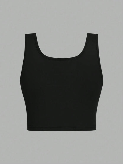 EZwear Women's 3pcs Black White Gray Super Short Tight Casual Basic Tank Top, Suitable For Summer Back To School