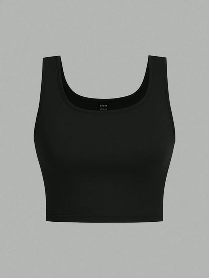 EZwear Women's 3pcs Black White Gray Super Short Tight Casual Basic Tank Top, Suitable For Summer Back To School