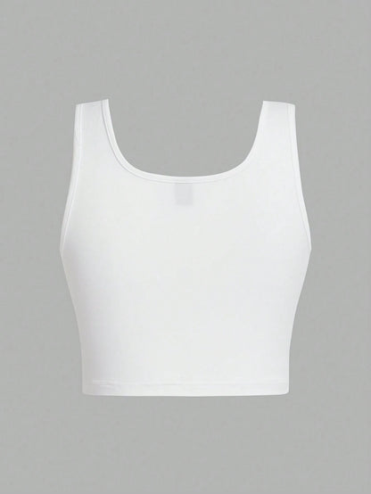 EZwear Women's 3pcs Black White Gray Super Short Tight Casual Basic Tank Top, Suitable For Summer Back To School