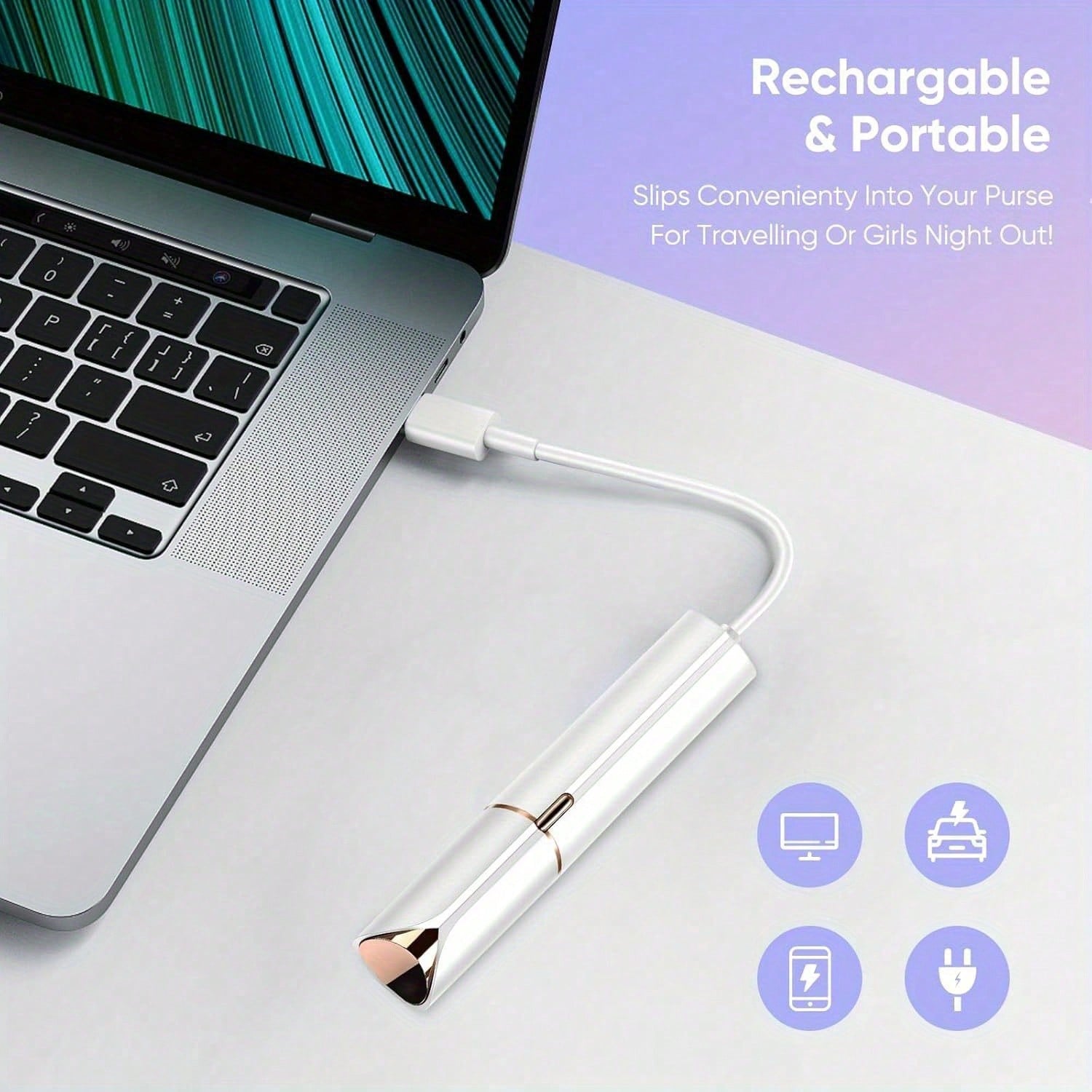 Facial Hair Removal For Women Men, Electric Painless Hair Removal Device, USB Rechargeable Lady Womens Face Shaver With LED Light For Lip, Chin, Arms