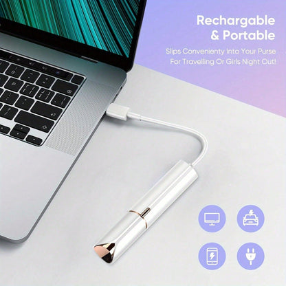 Facial Hair Removal For Women Men, Electric Painless Hair Removal Device, USB Rechargeable Lady Womens Face Shaver With LED Light For Lip, Chin, Arms