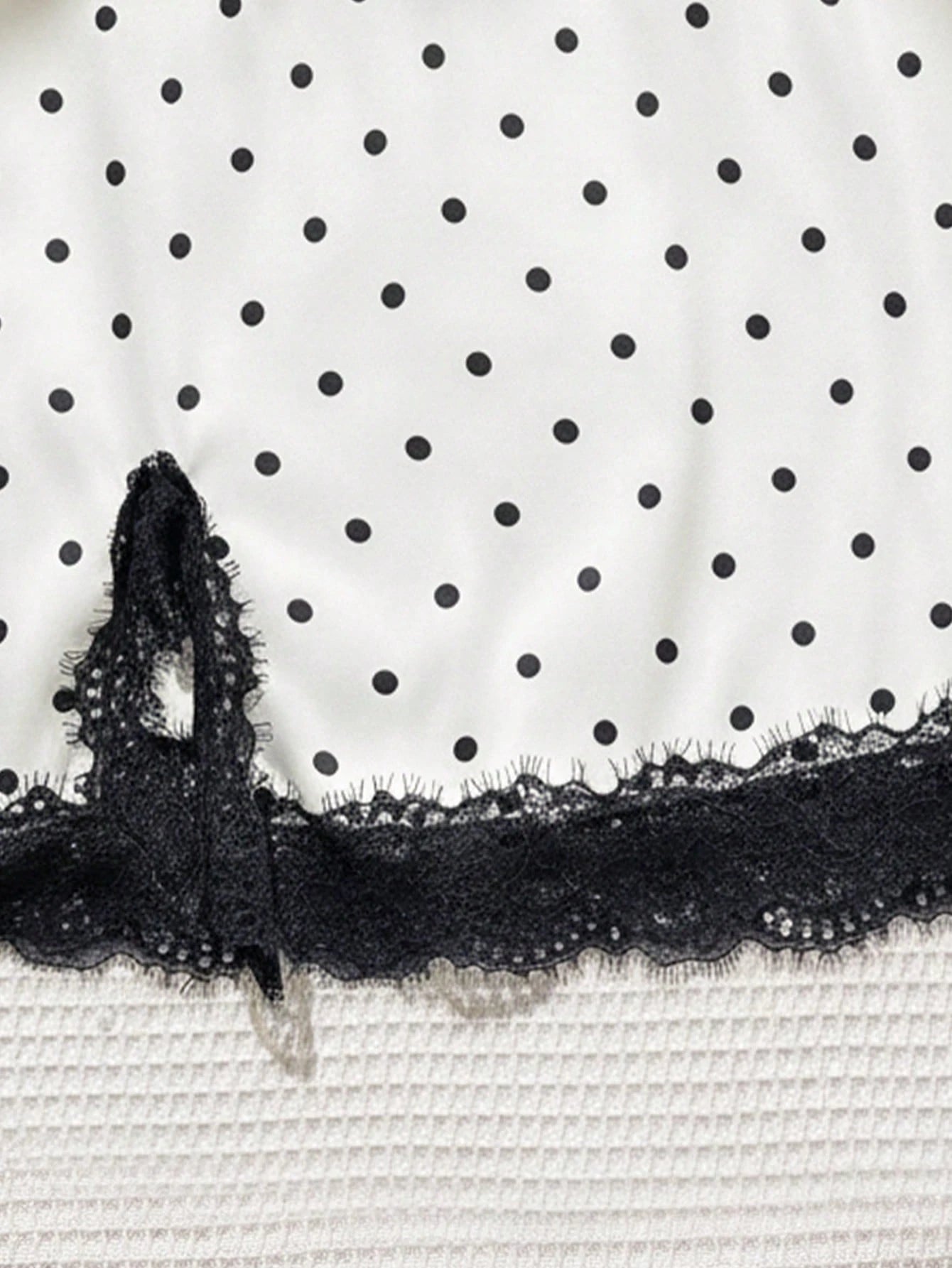 Flirla French Classic Elegant Autumn/Winter New Polka Dot Design Hem Splice Sexy Lace Decor Valentine's Day Chic Party Series Women Skirt