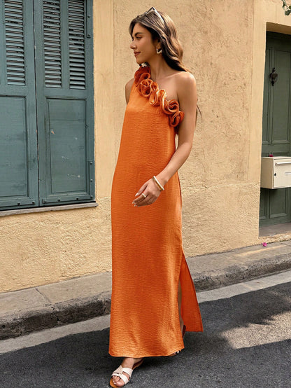 Flora Isola Flora Isola Casual Elegant Tropical Holiday Style Long Dress For Women Tea Party Vacation Burnt Orange Summer