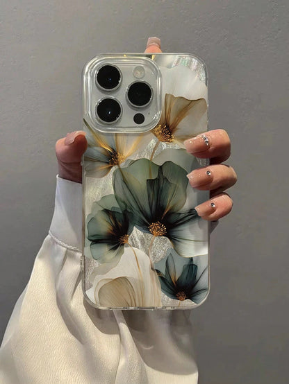 Flower Feather Chiffon E-Style Stained Glass Sunflower Painted Anti-Drop Phone Case Compatible With IPhone 14, 14 Pro, 14 Pro Max, 13, 13 Pro, 13 Pro Max, 11, 11 Pro Max, 12, 12 Pro, 12 Pro Max, XR, X