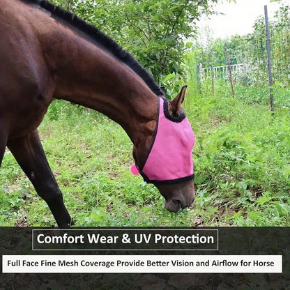 Fly Mask, Full Face UV Protection Horse Mask, Breathable Fine Mesh Fly Mask For Horse