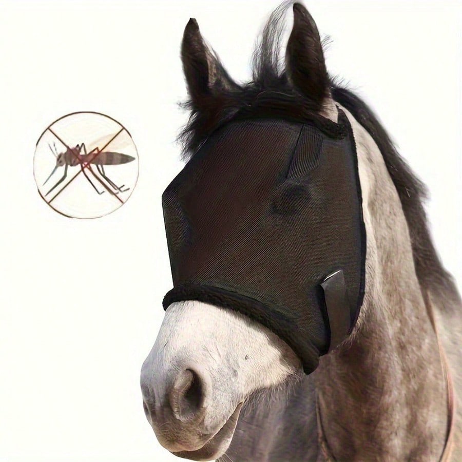 Fly Mask, Full Face UV Protection Horse Mask, Breathable Fine Mesh Fly Mask For Horse