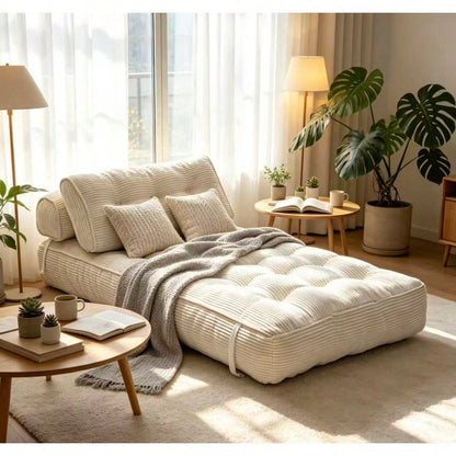 Folding Sofa Bed, Convertible Sleeper Chair With Pillow Foldable Mattress With Back Support, Portable Fold Out Chair Bed Comfy Floor Sofa Lounge For Living Room Bedroom, Single