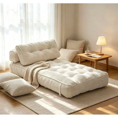 Folding Sofa Bed, Convertible Sleeper Chair With Pillow Foldable Mattress With Back Support, Portable Fold Out Chair Bed Comfy Floor Sofa Lounge For Living Room Bedroom, Single