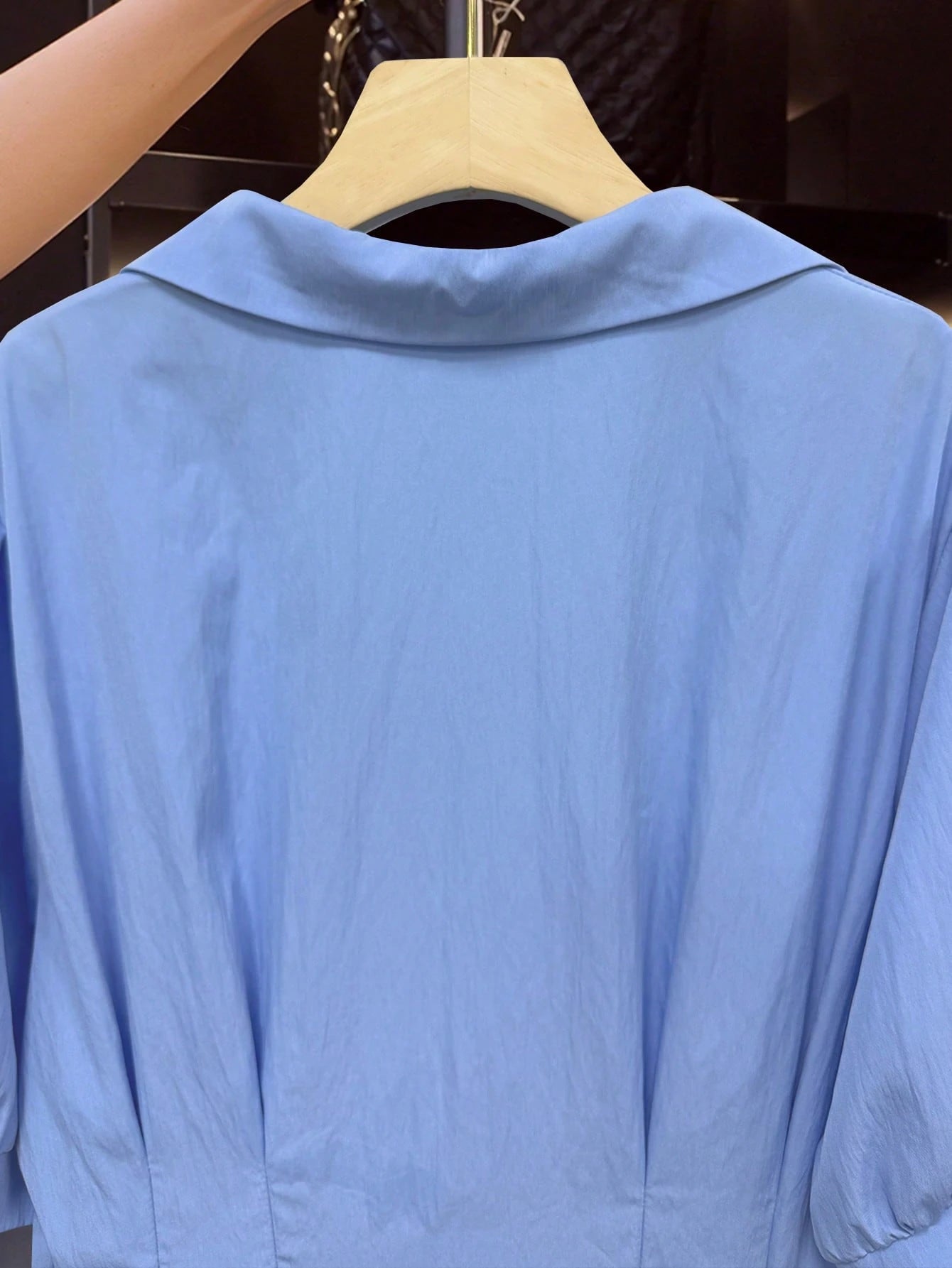 Franclia Plus Size Women's Summer Casual Solid Color Puff Sleeve Fitted Top