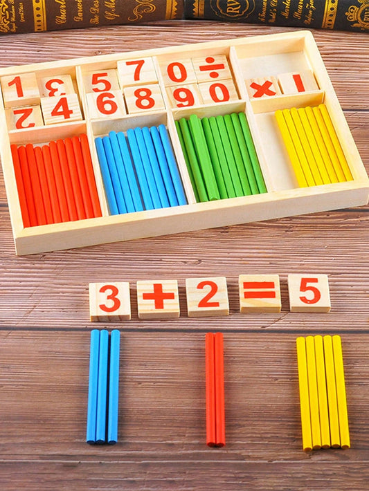 GENAI Wooden Number Rods Math Teaching Aids, Help Kids Learn Math Easily, Great Gift For Halloween, Christmas, Thanksgiving