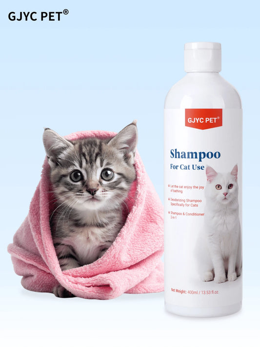 GJYC PET 2-In-1 Cat Shampoo & Conditioner- Gentle Formula, Luxurious Cleansing Experience, Easy Grooming, Nourishing For Soft And Healthy Cat Fur