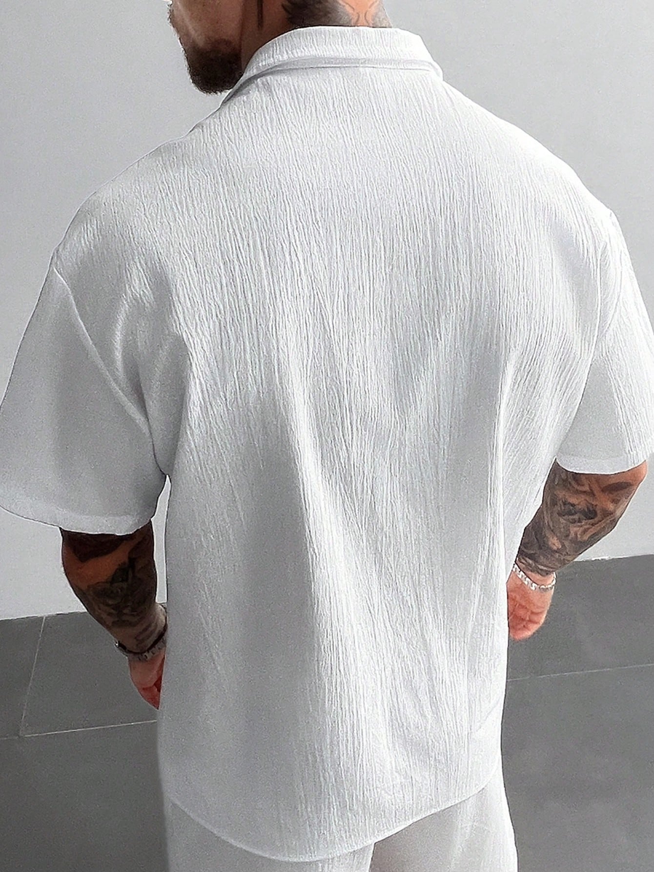 GloMan Old Money Style Men's Cuban Collar Linen Short Sleeve Shirt, Loose Casual Comfortable Beach Shirt, Suitable For Men's Vacation, Summer/Autumn, Father/Husband