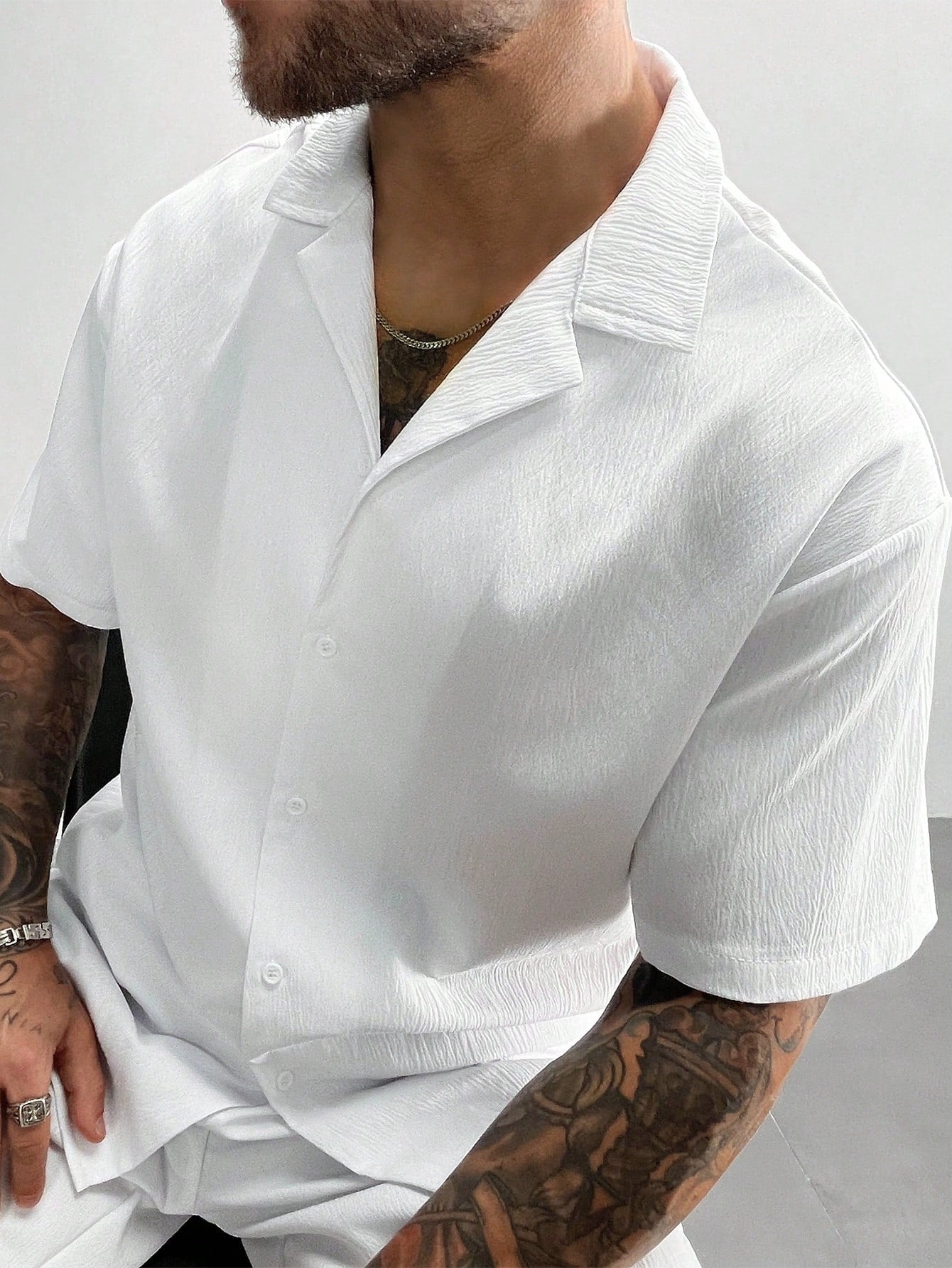 GloMan Old Money Style Men's Cuban Collar Linen Short Sleeve Shirt, Loose Casual Comfortable Beach Shirt, Suitable For Men's Vacation, Summer/Autumn, Father/Husband