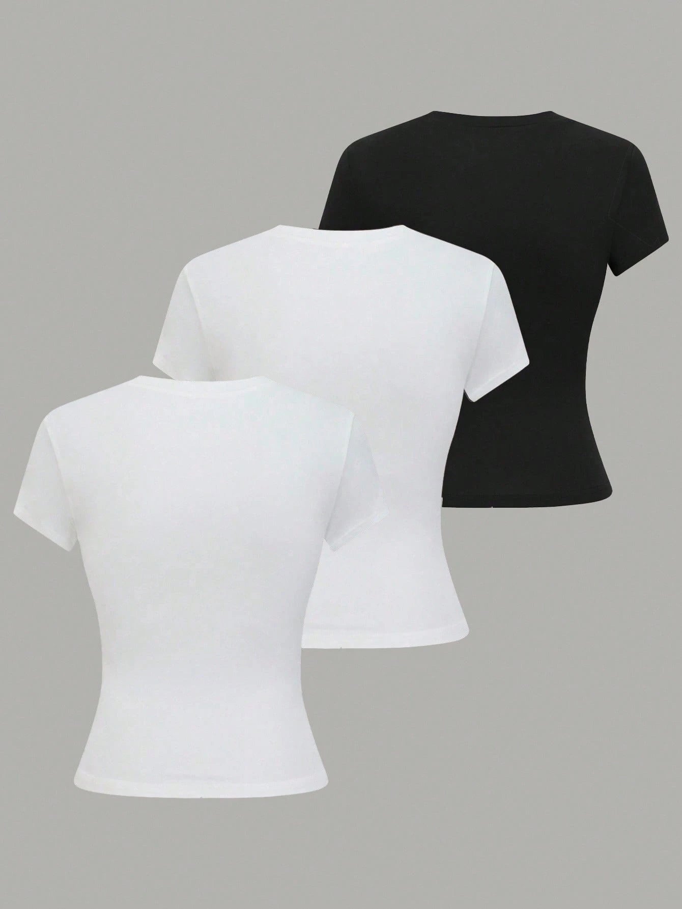 GlowEve Women's Solid Color Round Neck Short Sleeve Casual Versatile T-Shirt, Summer